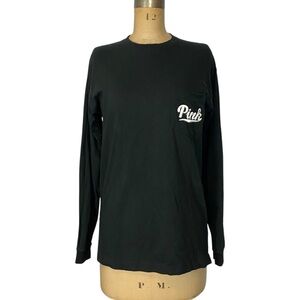 3/$30 Pink Victoria’s Secret Black Logo Long Sleeve
